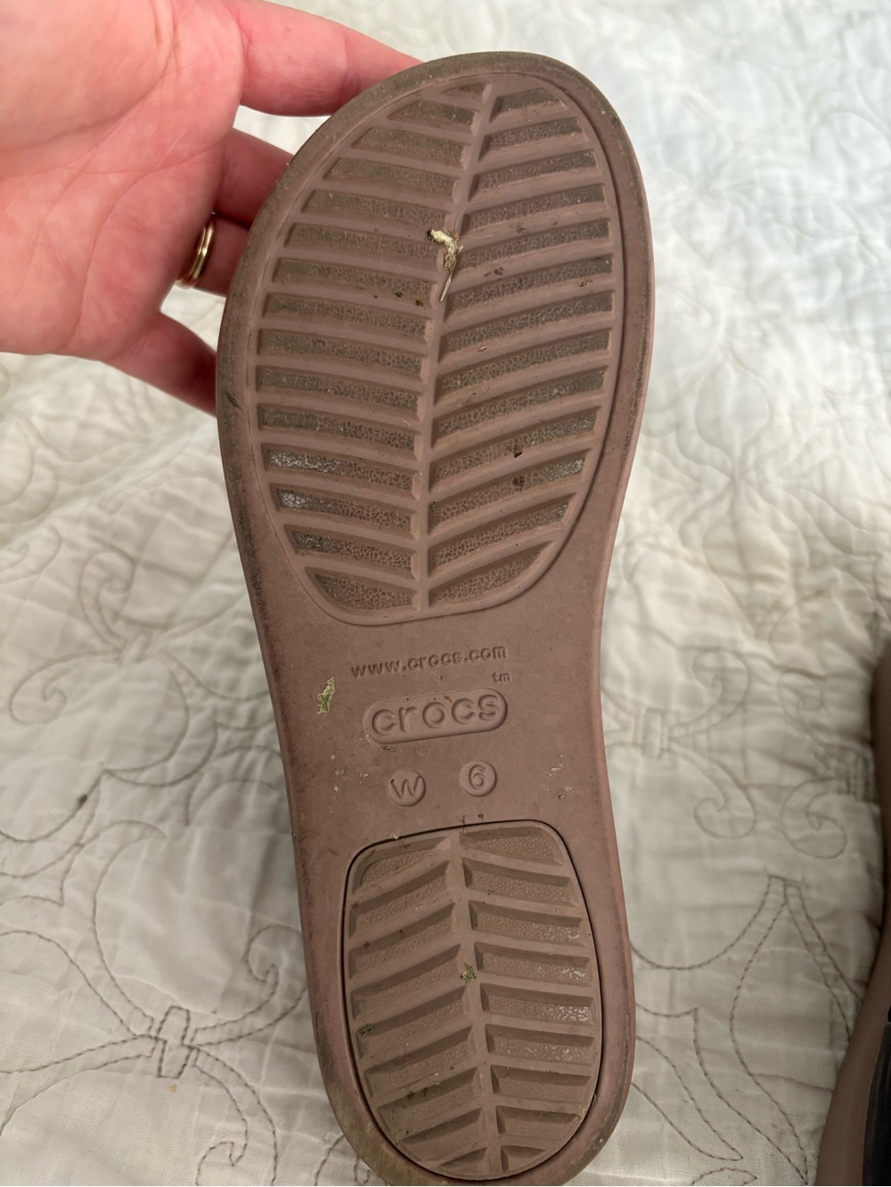 CROCS Navy Double-Strap Platform Sandal with Tan Sole - Picture 4 of 5